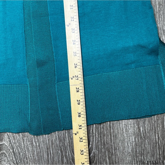 Chico's Cardigan Sweater - Green Longline Open Front (Size M) - Picture 15 of 17